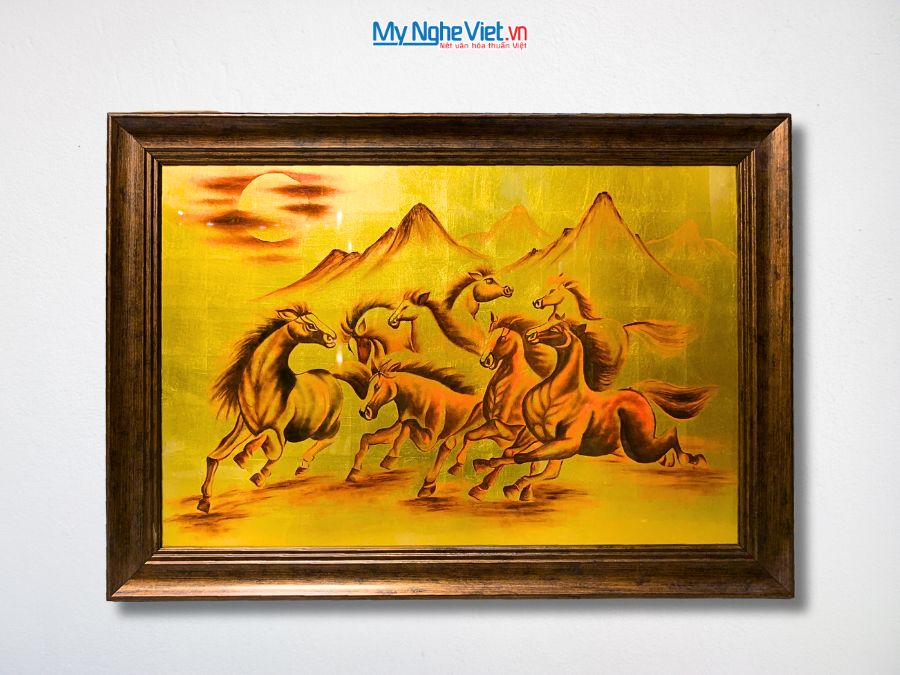 Tranh Sơn Mài Mã Đáo Thành Công Dát Vàng 50x70cm TSMDH468-3.2