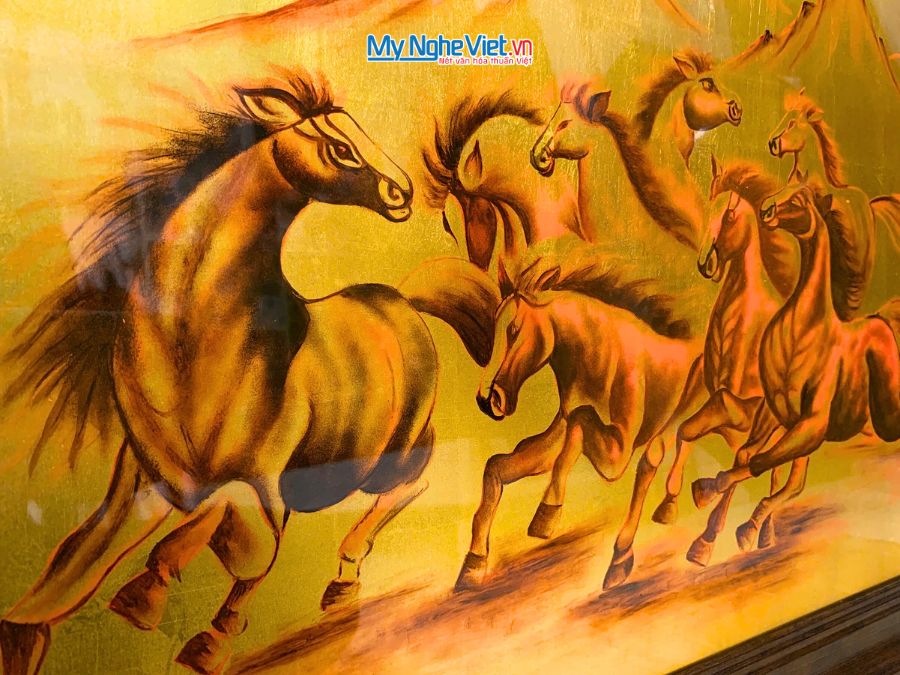Tranh Sơn Mài Mã Đáo Thành Công Dát Vàng 50x70cm TSMDH468-3.2