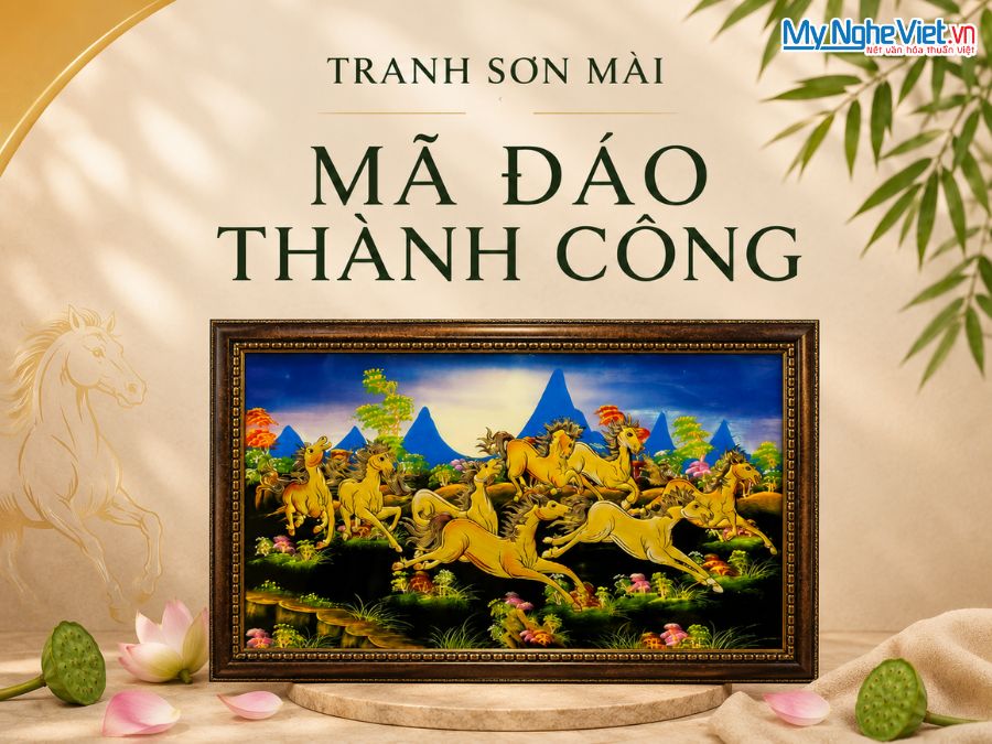 Tranh Sơn Mài Mã Đáo Thành Công