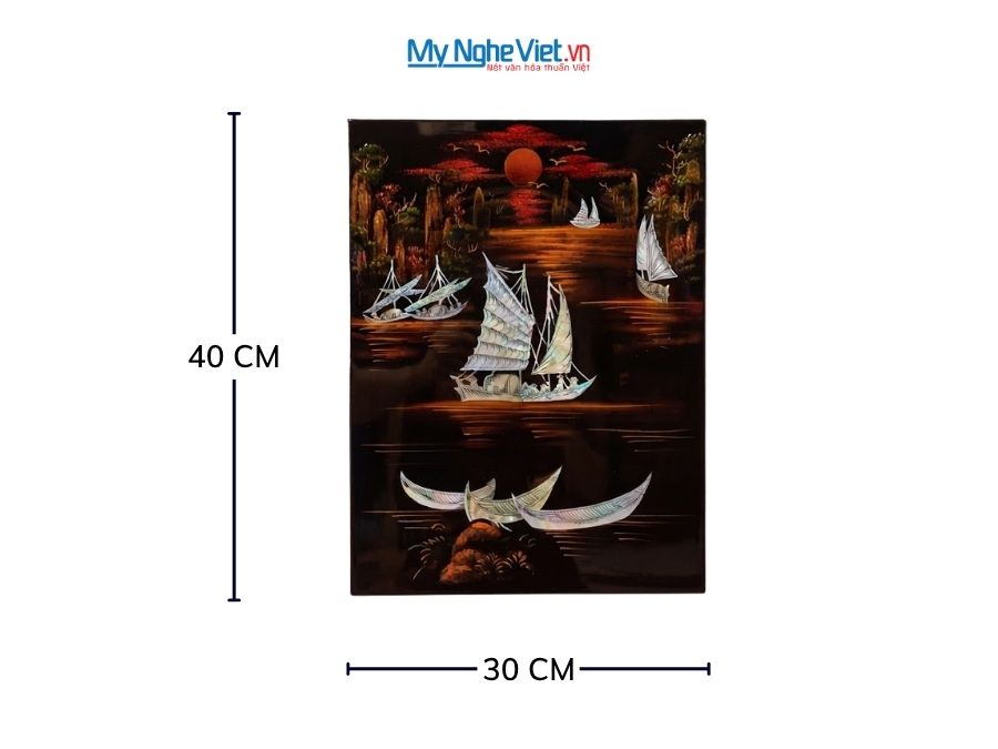 Tranh Sơn Mài Thuận Buồm Xuôi Gió Cẩn Ốc Chìm 30x40cm MNV-TSMTBL34CC-5