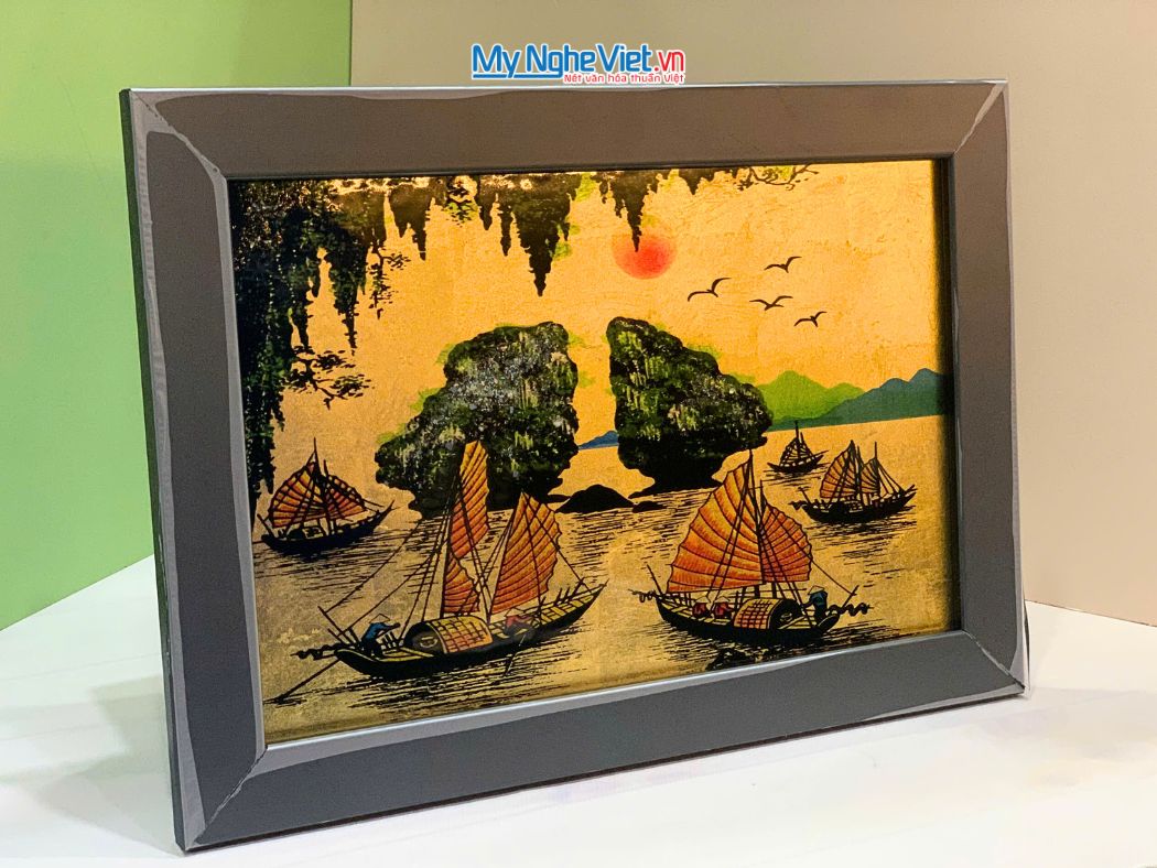 Tranh Sơn Mài Vịnh Hạ Long Dát Vàng 25x35cm tsm2535.5
