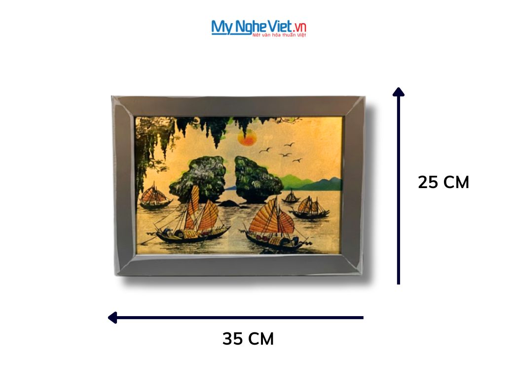 Tranh Sơn Mài Vịnh Hạ Long Dát Vàng 25x35cm tsm2535.5