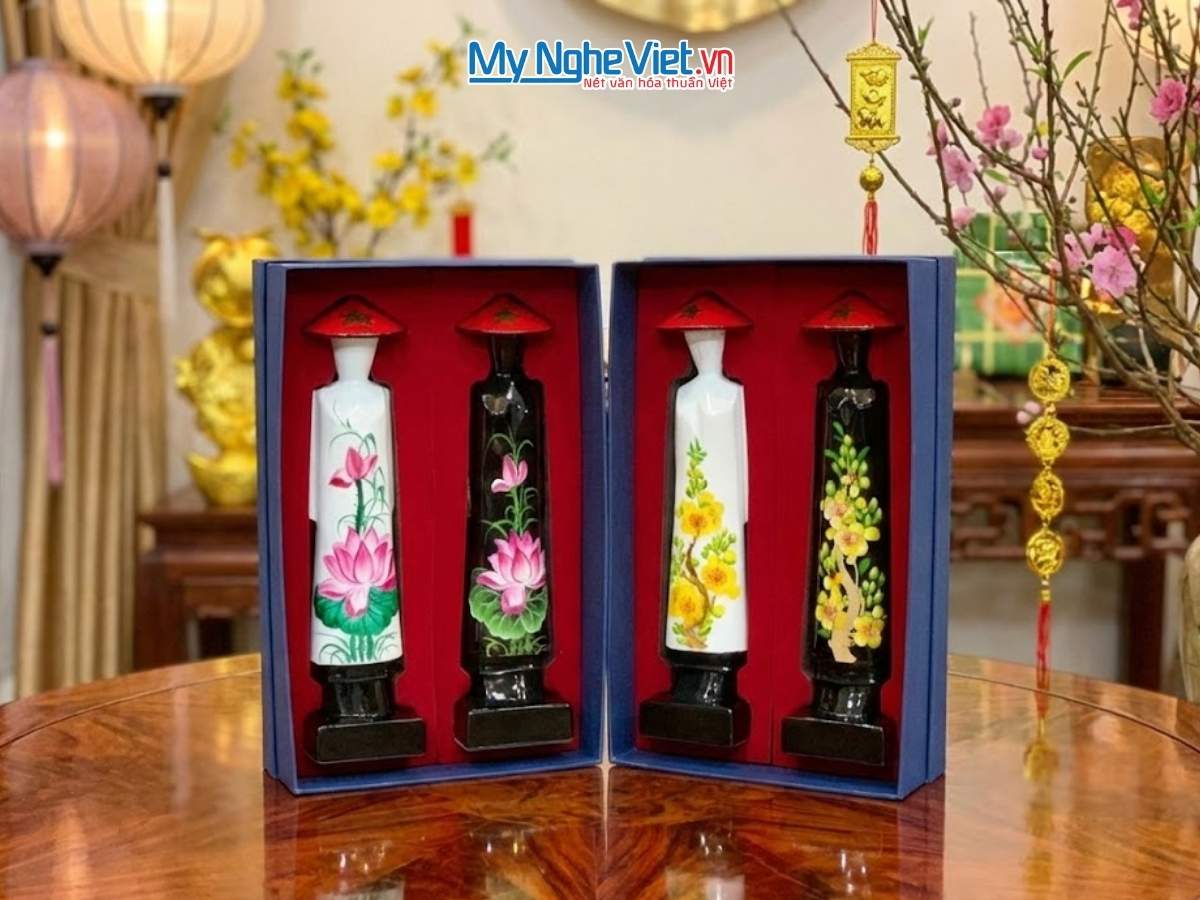 Bộ đôi Cô gái Miss H25 hàng đặt cao cấp TBL25M + Hộp giấy ép kim 2 cô gái miss H25cm HEK25